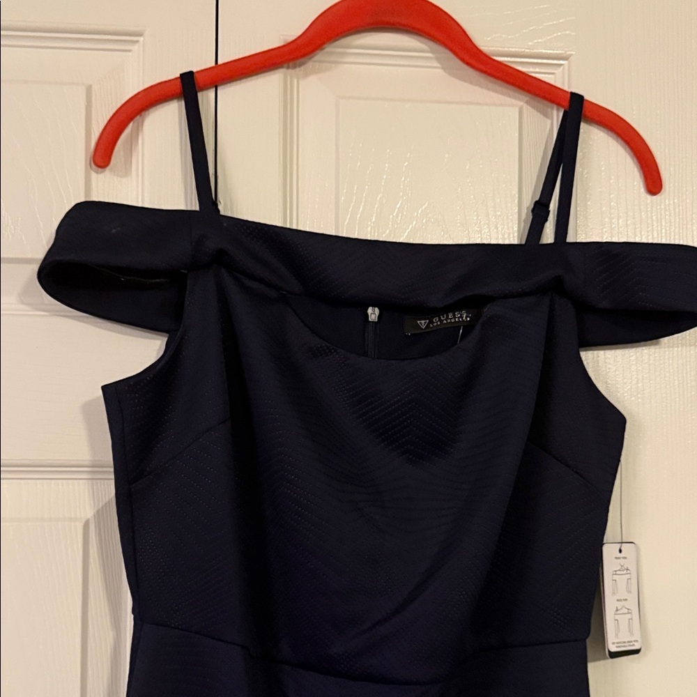 NWT Guess Navy Off-Shoulder cocktail Dress